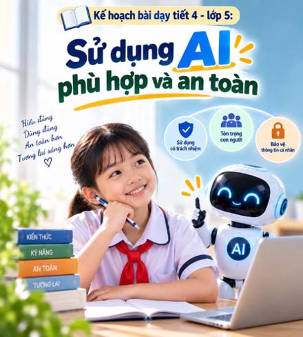 Kế hoạch bài dạy tiết 6 - lớp 5 soạn theo Khung AI 2422: Sử dụng AI phù hợp và an toàn.