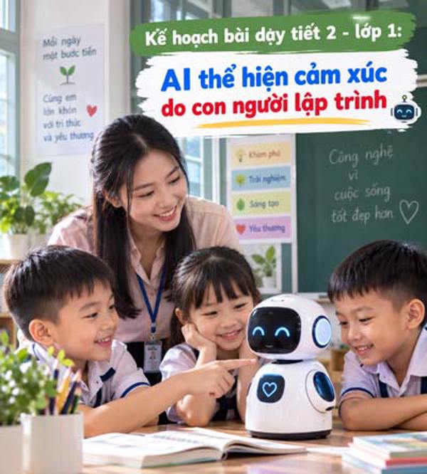 Kế hoạch bài dạy tiết 2 - lớp 1 soạn theo Khung AI 2422: AI thể hiện cảm xúc do con người lập trình