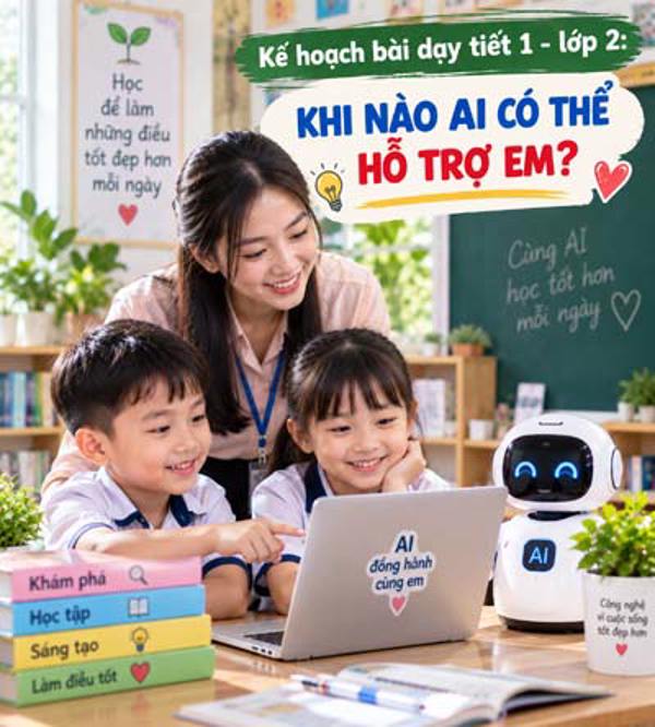 Kế hoạch bài dạy tiết 1 - lớp 2 soạn theo Khung AI 2422: Khi nào AI có thể hỗ trợ em?