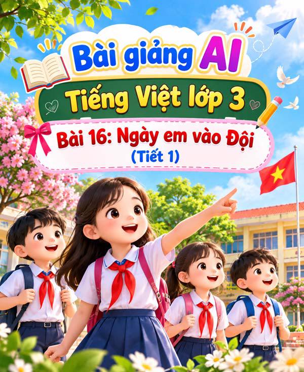 Bài giảng AI Tiếng Việt lớp 3 – Bài 16: Ngày em vào Đội (Tiết 1)