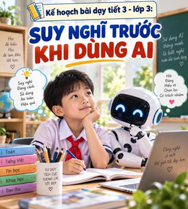 Kế hoạch bài dạy tiết 3 - lớp 3 soạn theo Khung AI 2422: Suy nghĩ trước khi dùng AI