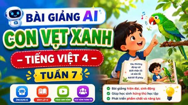 Bài giảng AI Con vẹt xanh lớp 4: Cách khai thác chiều sâu nội dung và phát triển phẩm chất học sinh