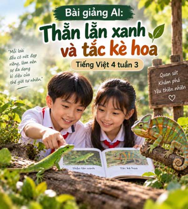 Bài giảng AI: Thằn lằn xanh và tắc kè hoa - Tiếng Việt 4 Tuần 3