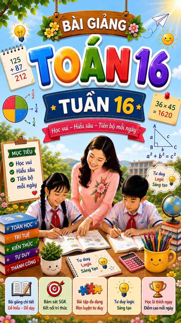 Bài giảng Toán 4 tuần 16 - Tải miễn phí