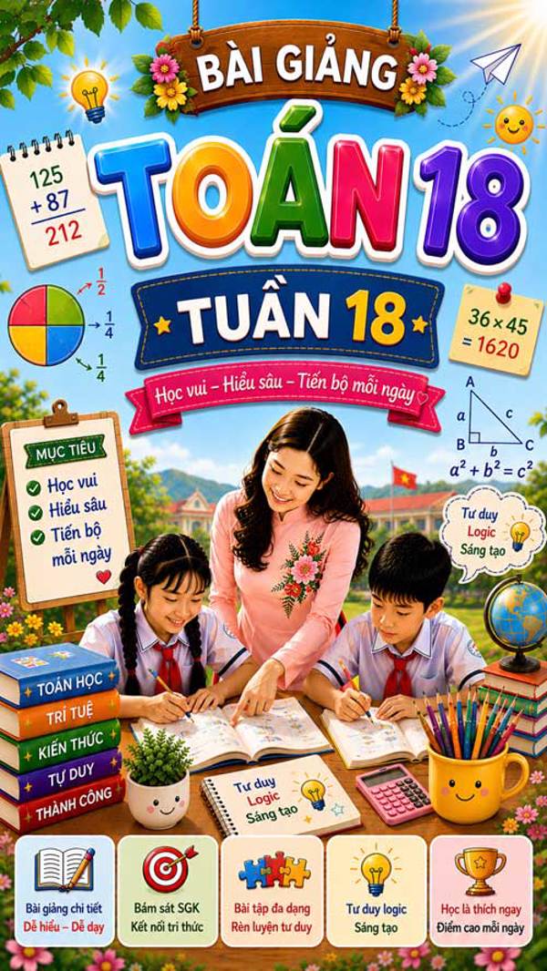 Bài giảng Toán 4 tuần 18 - Tải miễn phí