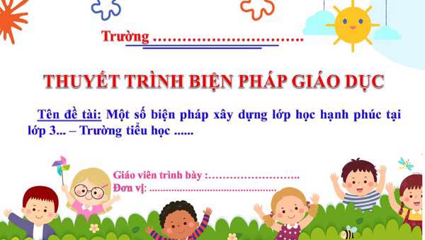 Biện pháp Xây dựng lớp học hạnh phúc