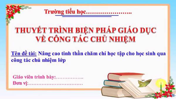 Nâng cao tinh thần chăm chỉ học tập cho học sinh qua công tác chủ nhiệm lớp