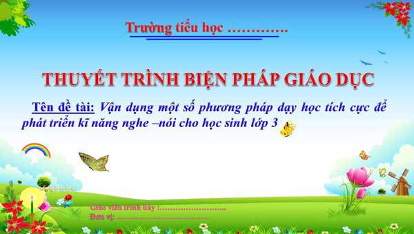 Biện pháp Phát triển kĩ năng nghe nói