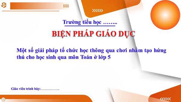 Biện pháp Tổ chức học thông qua chơi ở môn Toán
