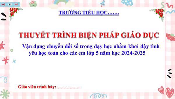 Biện pháp Vận dụng chuyển đổi số trong dạy học môn Toán