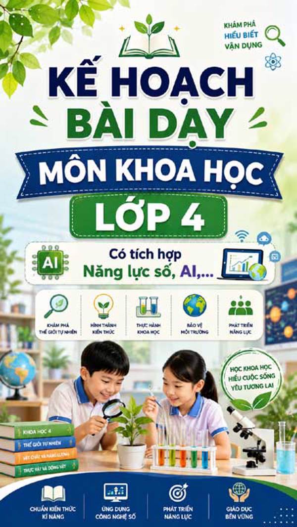 Kế hoạch bài dạy Khoa học lớp 4 có tích hợp NLS, AI