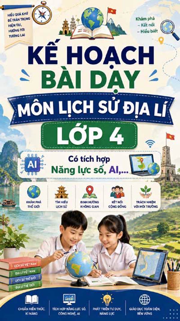 Kế hoạch bài dạy Lịch sử và Địa lí lớp 4 có tích hợp NLS, AI