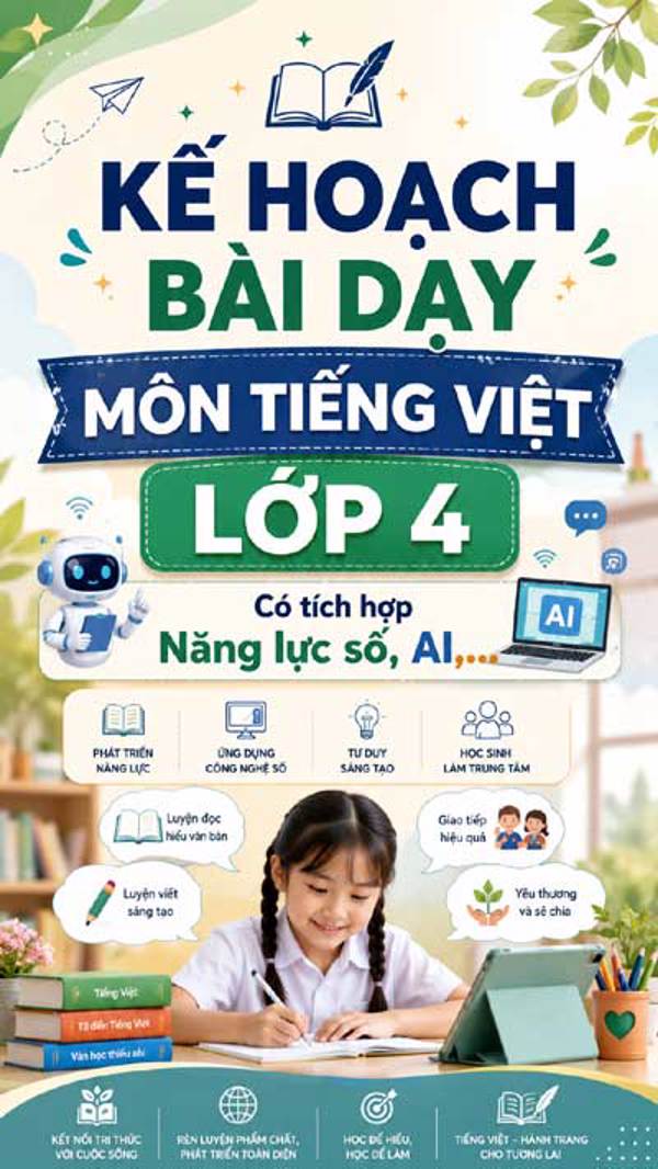 Kế hoạch bài dạy Tiếng Việt lớp 4 có tích hợp NLS, AI
