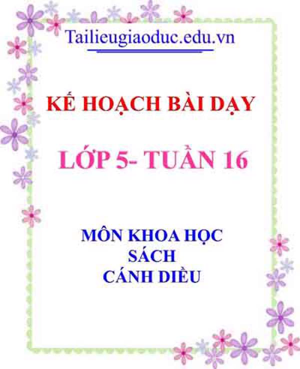 KHBD môn Khoa học lớp 5 tuần 16- Sách Cánh diều