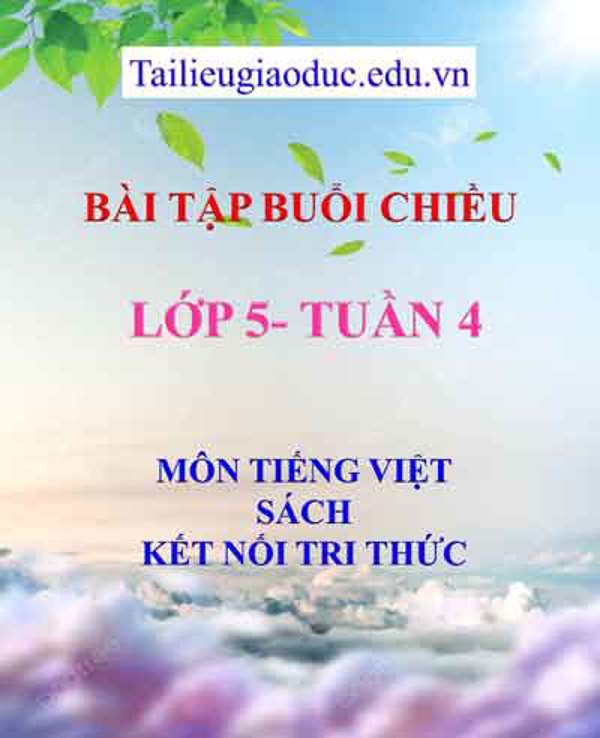 Bài tập buổi 2 môn Tiếng Việt lớp 5- Tuần 4 sách Kết Nối tri thức