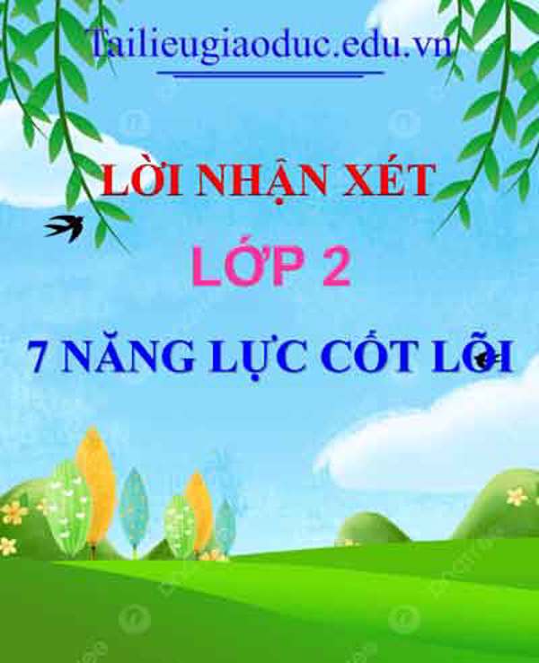 Lời nhận xét 7 năng lực cốt lõi lớp 2