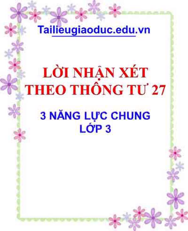 Lời nhận xét 3 năng lực chung 