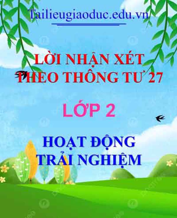 Lời nhận xét HĐTN lớp 2