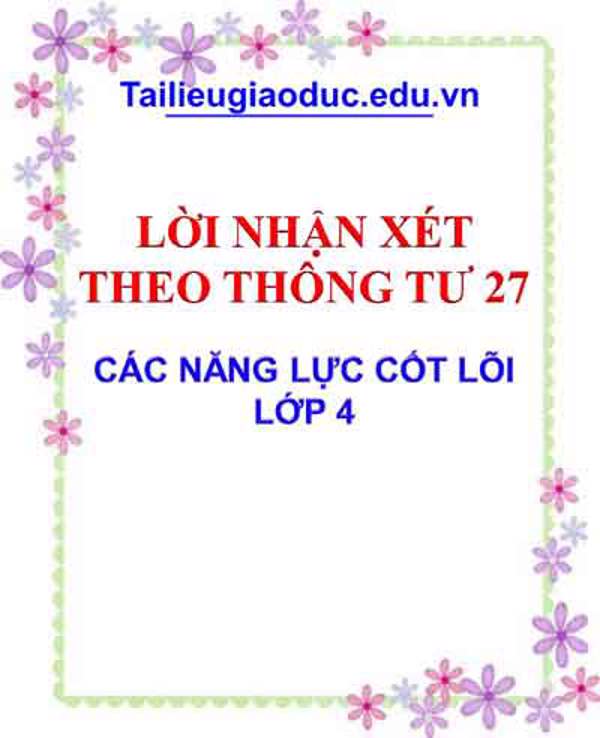 Lời nhận xét 7 năng lực đặc thù lớp 4