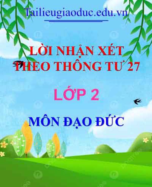 Lời nhận xét môn Đạo đức 2