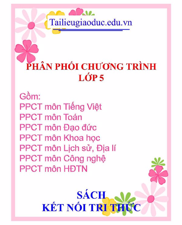 Phân phối chương trình lớp 5