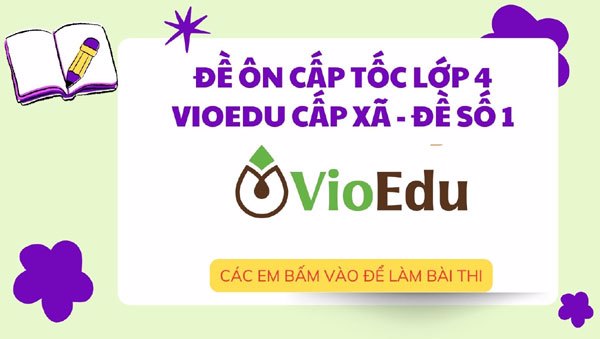 Đề ôn cấp tốc Vioedu cấp xã lớp 4 (Đề số 1)