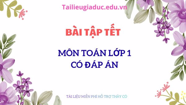 Bài tập tết môn Toán lớp 1