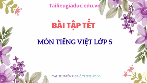 Bài tập tết môn Tiếng Việt lớp 5