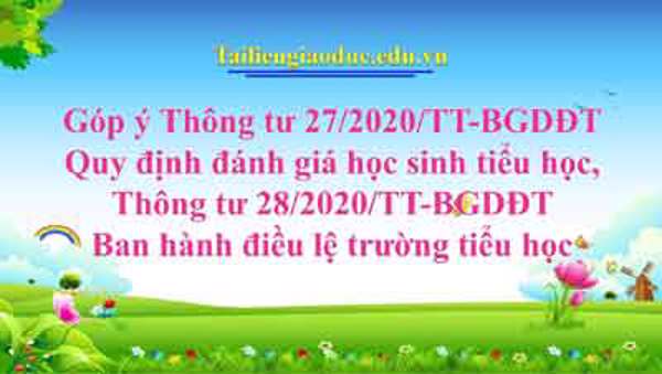 Góp ý Thông tư 27 và 28 của Bộ Giáo dục và Đào tạo