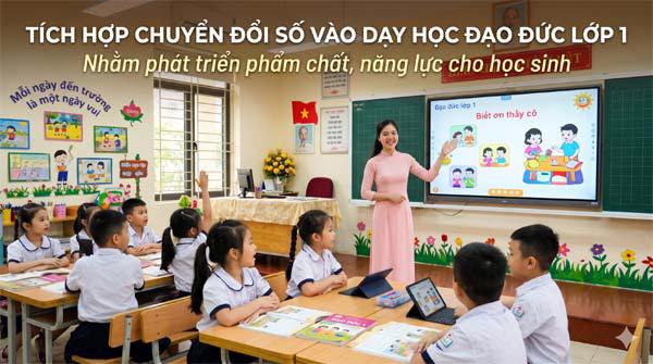 Tích hợp chuyển đổi số vào dạy học Đạo đức lớp 1 nhằm phát triển phảm chất, năng lực cho học sinh