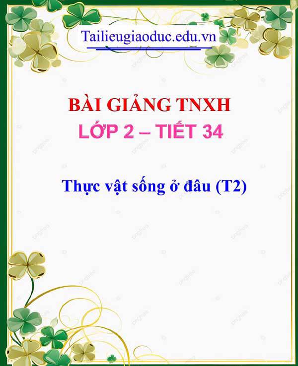 Bài giảng Thực vật sống ở đâu (T2)