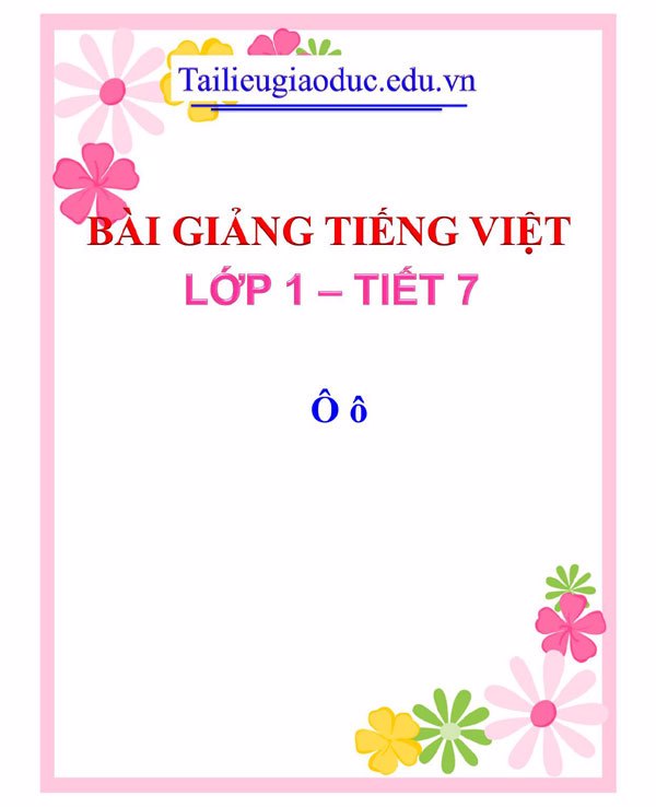 Bài giảng Ô ô