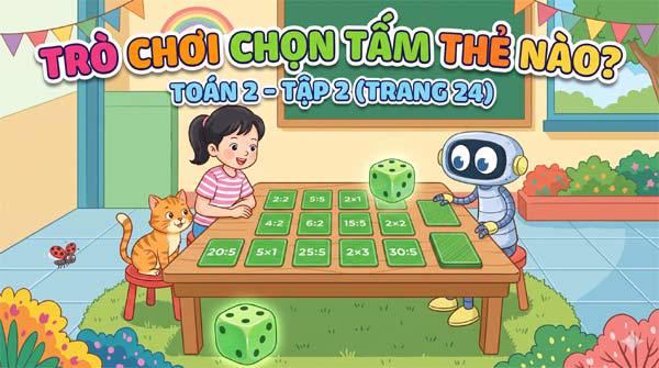 Trò chơi chọn tấm thẻ nào - Toán 2 trang 26 tập 2