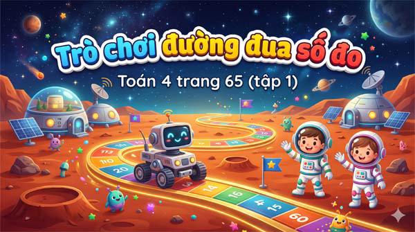Trò chơi đường đua số đo. Toán 4 trang 65 (tập 1)