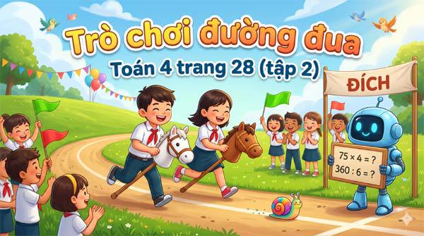 Trò chơi đường đua. Toán 4 trang 28 (tập 2)