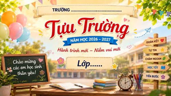 File tựu trường dành cho các lớp tự trường đón học sinh